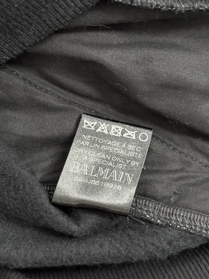 2010s Balmain Black Quilted Leather Pocket Sweater - Image 11