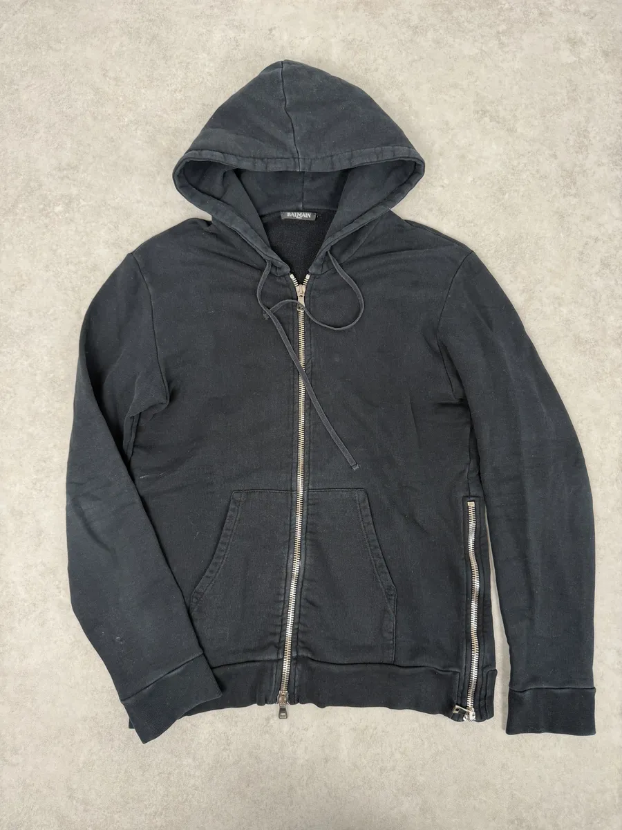 2010s Balmain Multi Zip Black Zip-up Hoodie