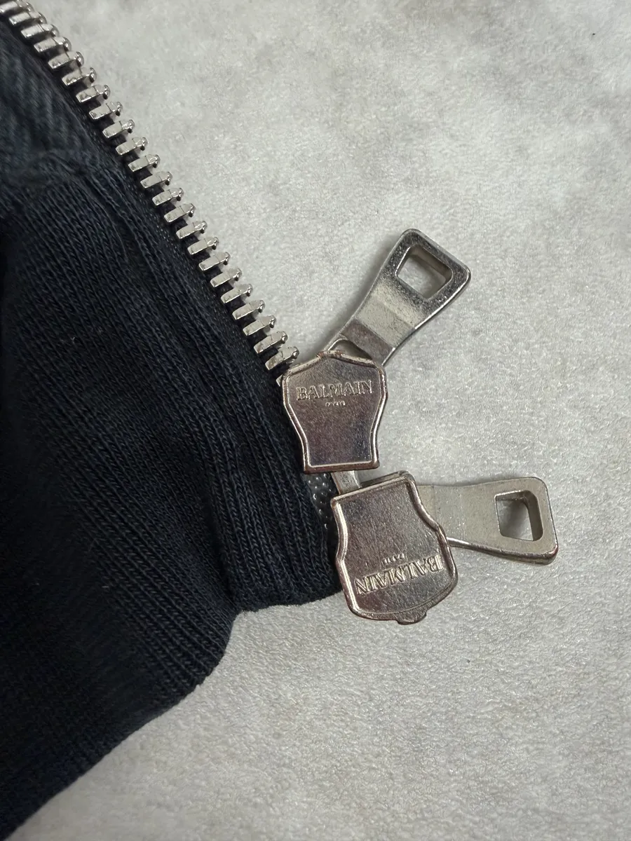 2010s Balmain Multi Zip Black Zip-up Hoodie - Image 13
