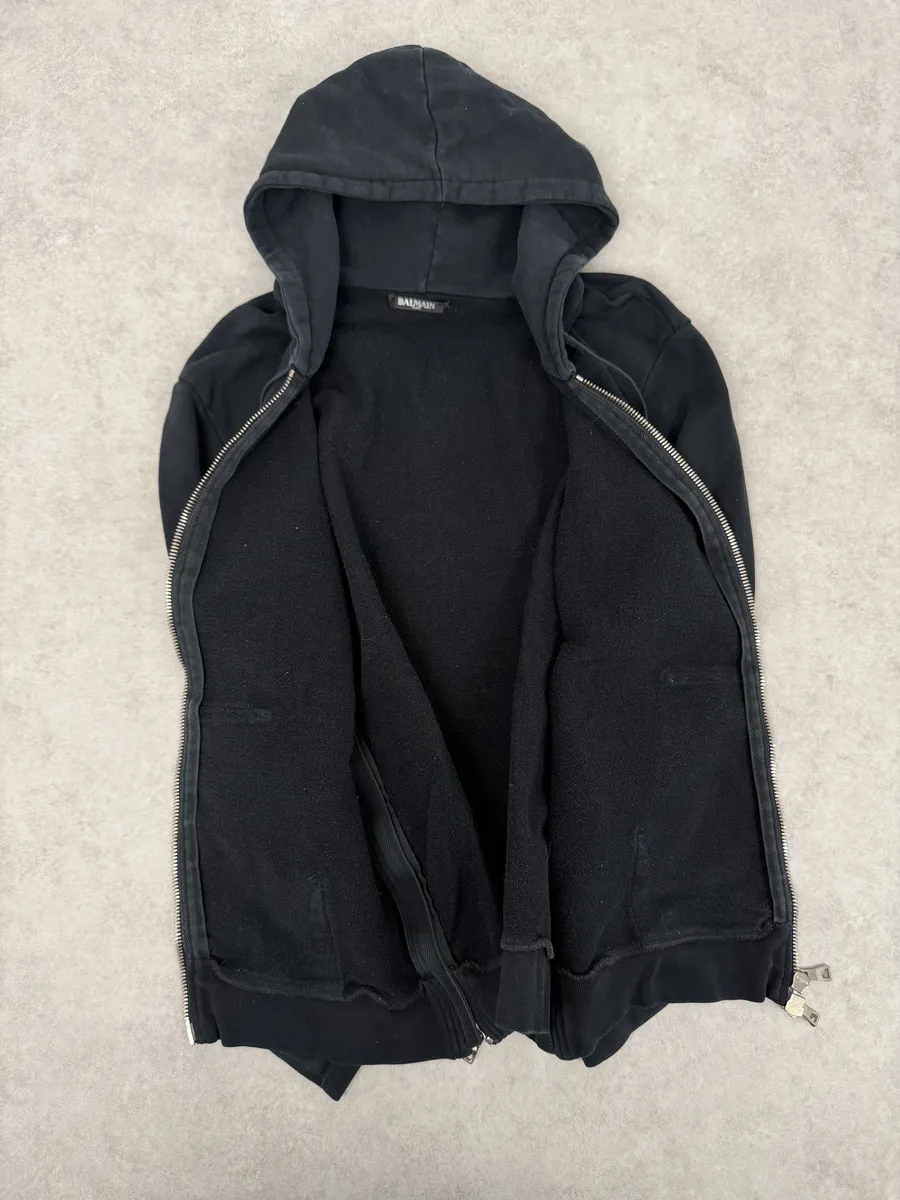 2010s Balmain Multi Zip Black Zip-up Hoodie - Image 14