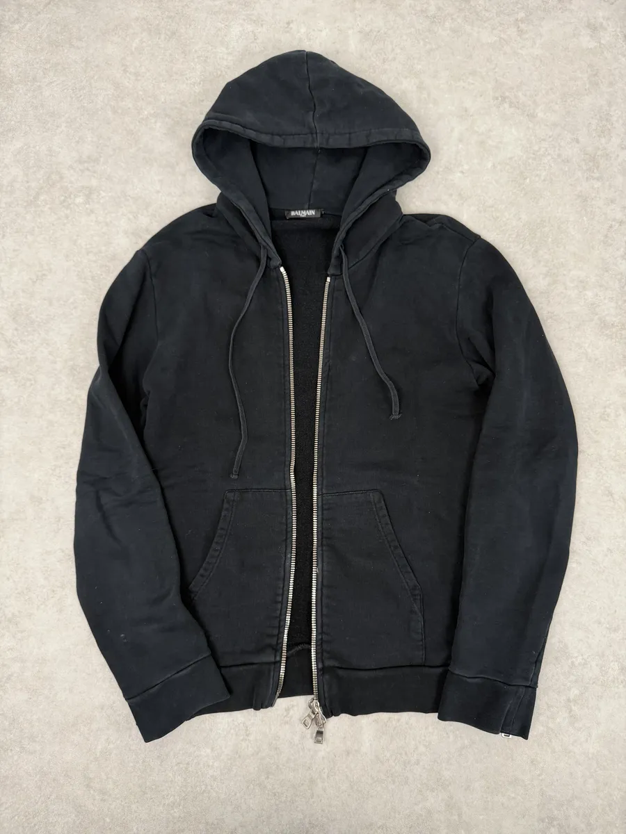 2010s Balmain Multi Zip Black Zip-up Hoodie - Image 5