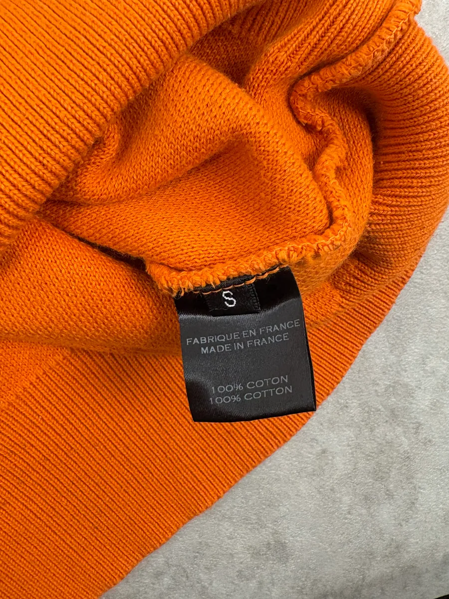 2010s Balmain Orange Buttoned Hooded Sweater - Image 9