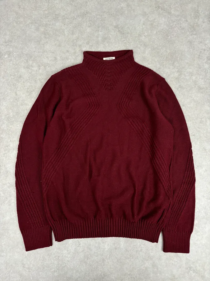 2010s Bikkembergs Burgundy Wool Turtleneck Sweater