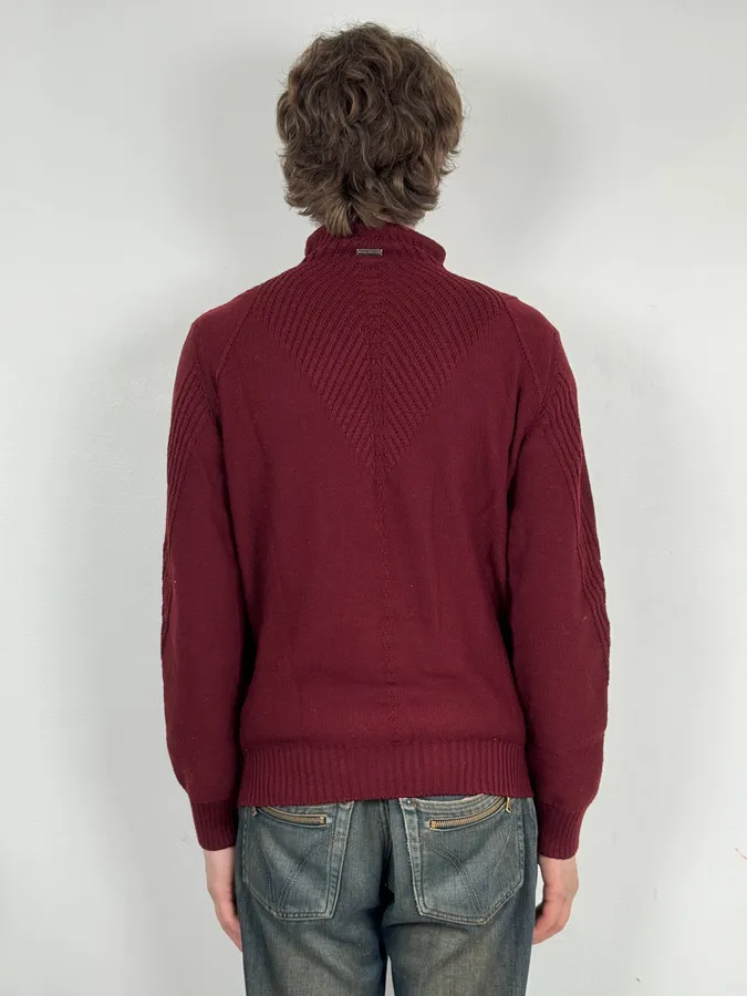 2010s Bikkembergs Burgundy Wool Turtleneck Sweater - Image 3