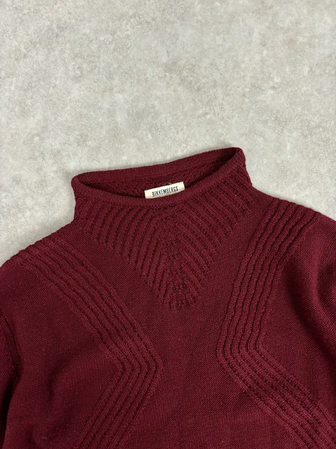2010s Bikkembergs Burgundy Wool Turtleneck Sweater - Image 4