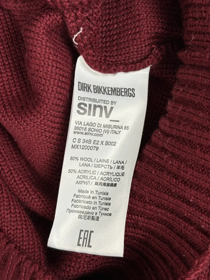 2010s Bikkembergs Burgundy Wool Turtleneck Sweater - Image 9
