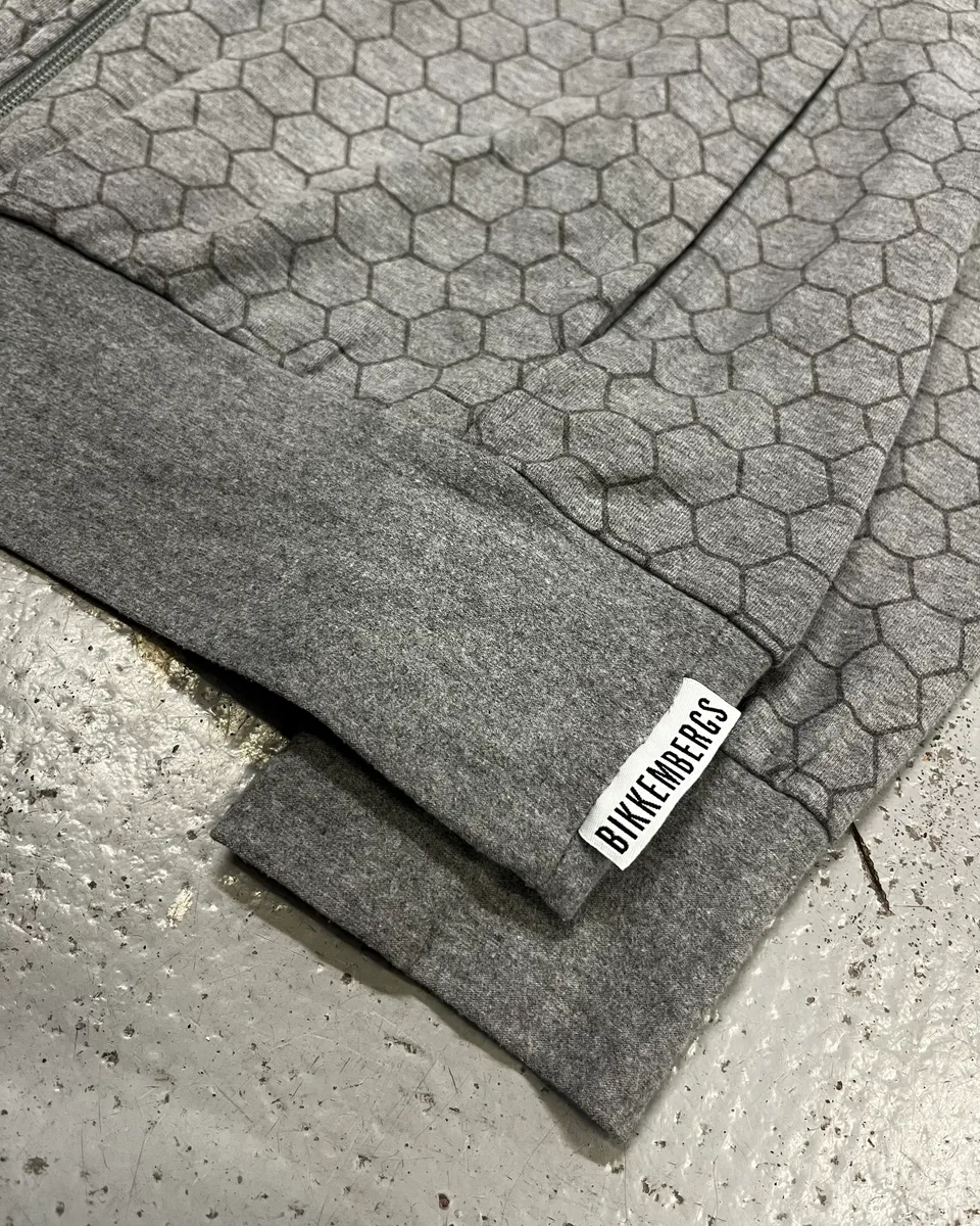 2010s Bikkembergs Grey Honeycomb Zip-up Sweater - Image 6