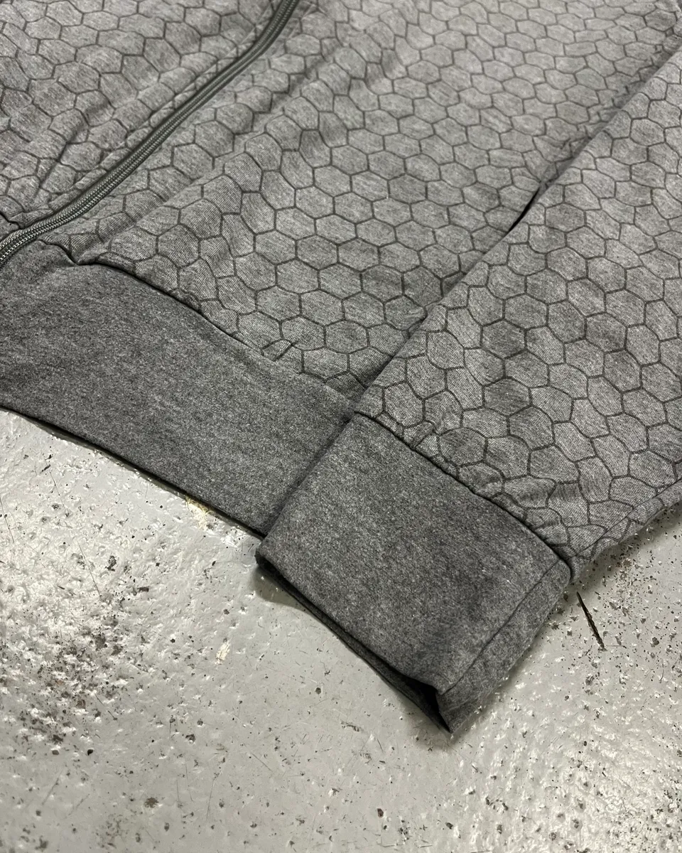 2010s Bikkembergs Grey Honeycomb Zip-up Sweater - Image 7