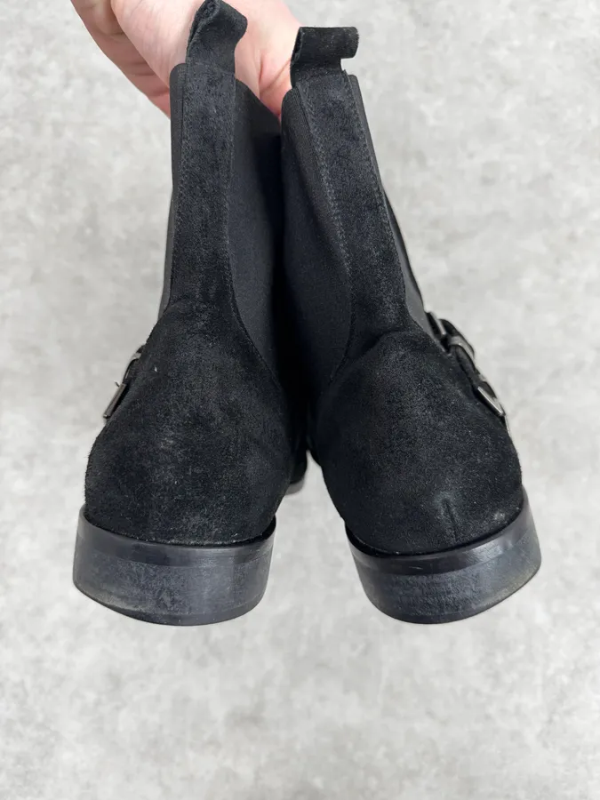 2010s Cavalli Black Suede Leather Boots - Image 7