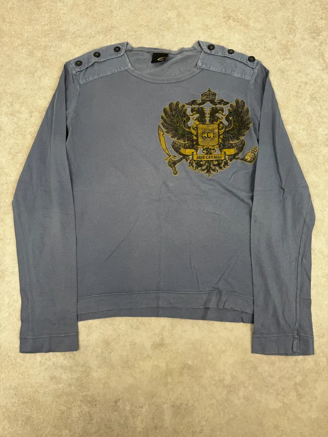 2010s Cavalli Blue Royal Military Ornament Longsleeve