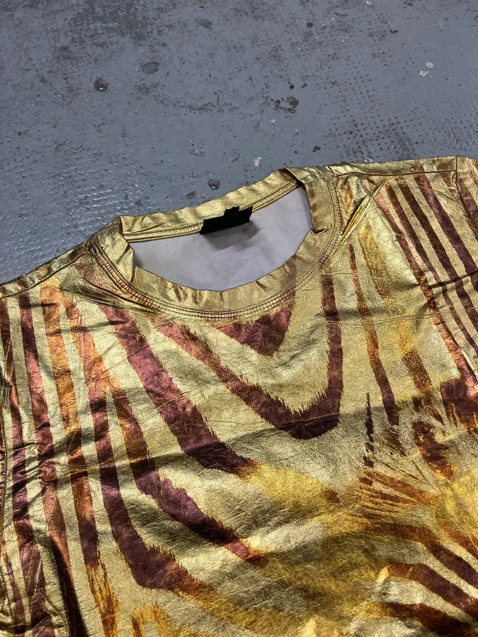2010s Cavalli Gold Cotton Zebra Print T-Shirt - Image 5
