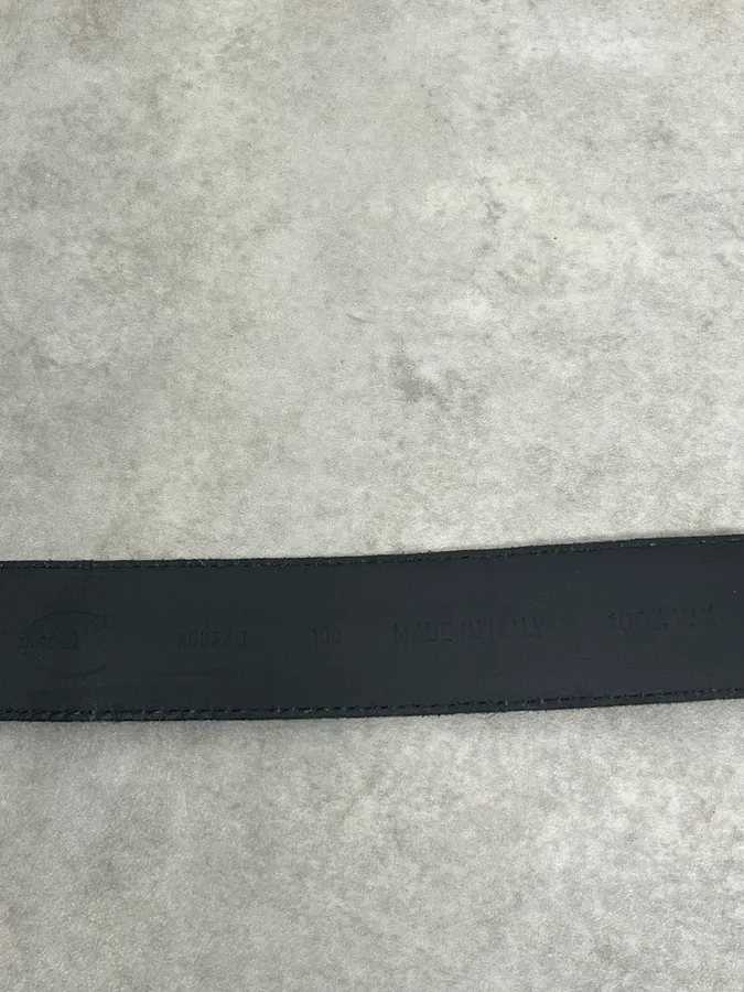 2010s Cavalli Grey Ostrich Effect Leather Belt - Image 7