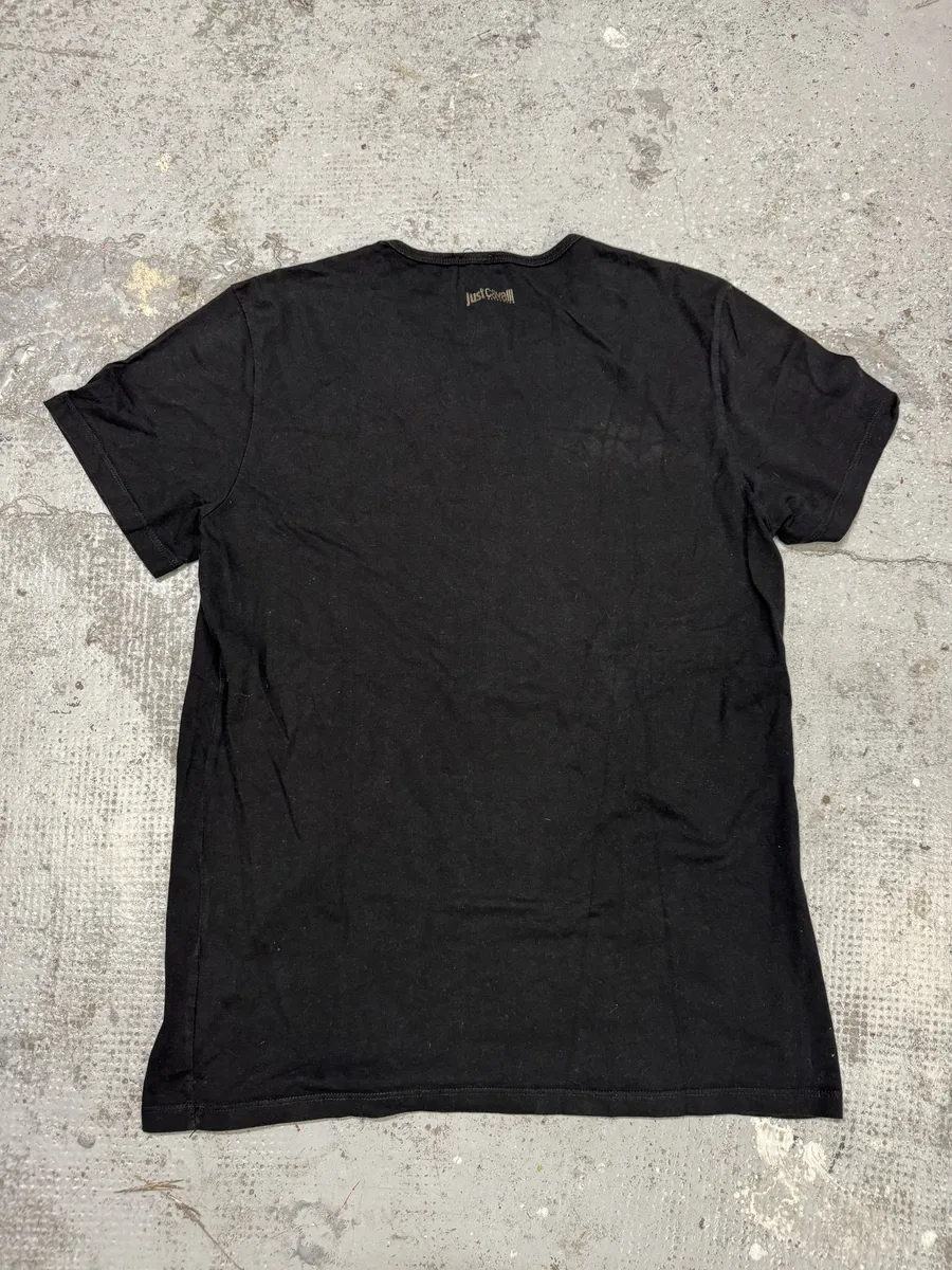 2010s Cavalli Navy Tiger Black T-Shirt - Image 4