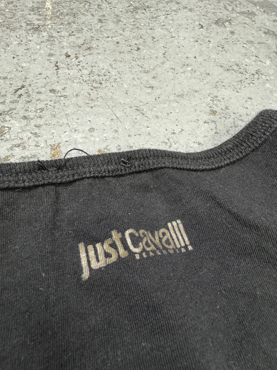 2010s Cavalli Navy Tiger Black T-Shirt - Image 8