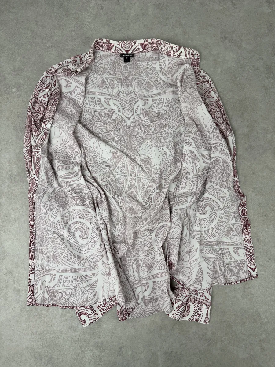 2010s Cavalli White & Red Abstract Presley Shirt - Image 7