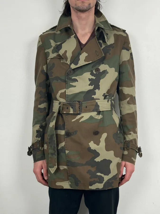 2010s Daniele Alessandrini Camo Trench Coat - Image 2