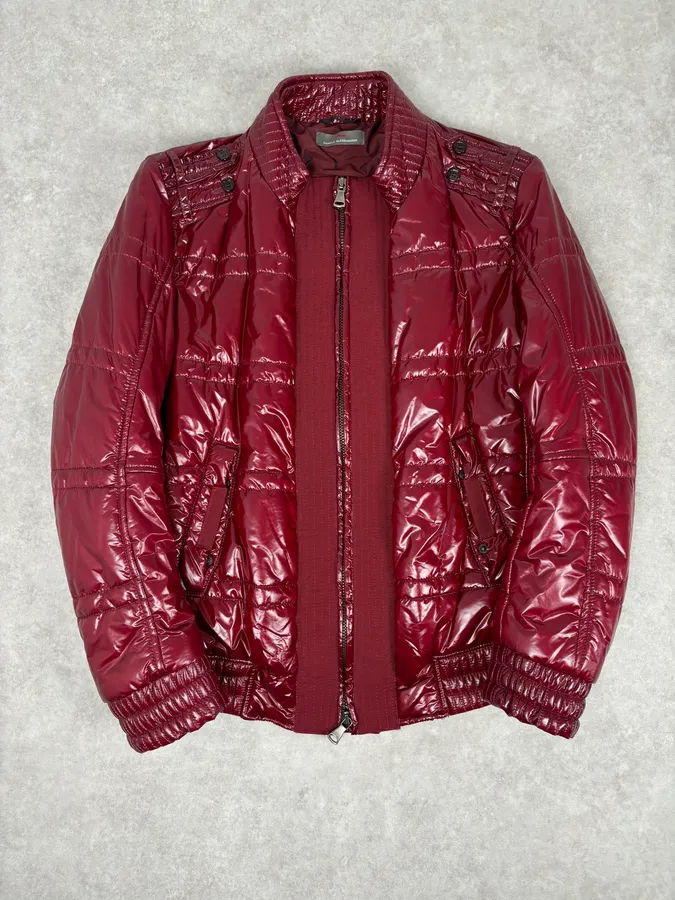 2010s Daniele Alessandrini Red British Puffer Jacket