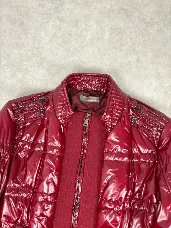 2010s Daniele Alessandrini Red British Puffer Jacket - Image 4