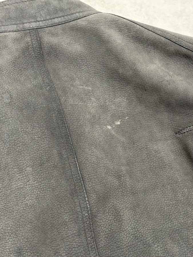 2010s Dior Grey Asymmetrical Leather Biker Jacket by Kris Van Assche - Image 13