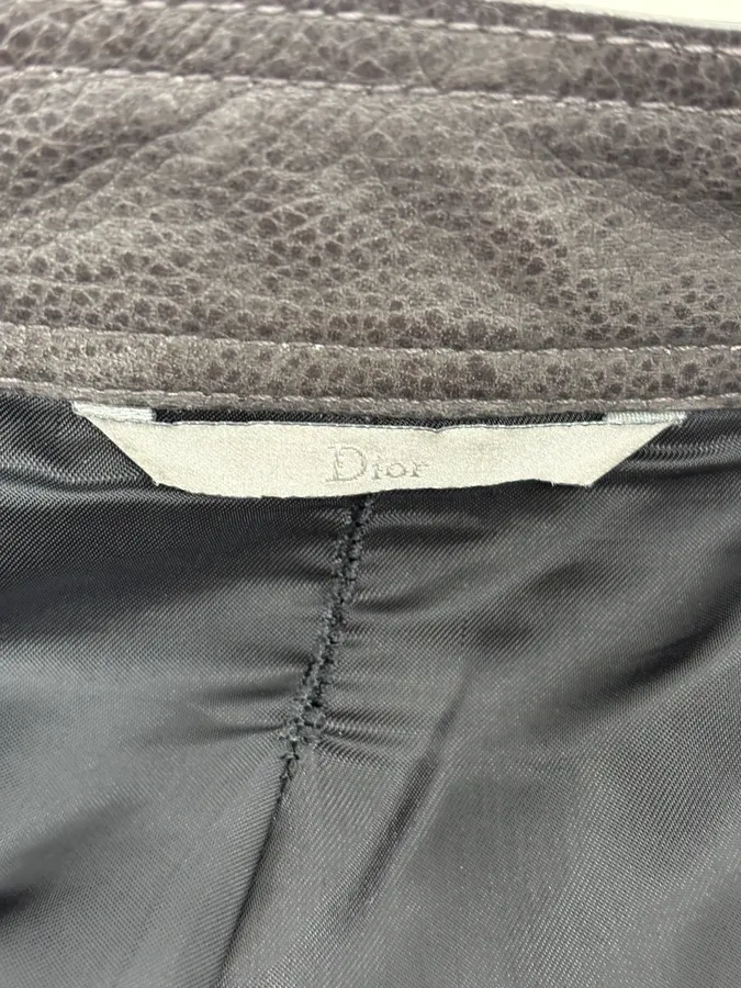 2010s Dior Grey Asymmetrical Leather Biker Jacket by Kris Van Assche - Image 16