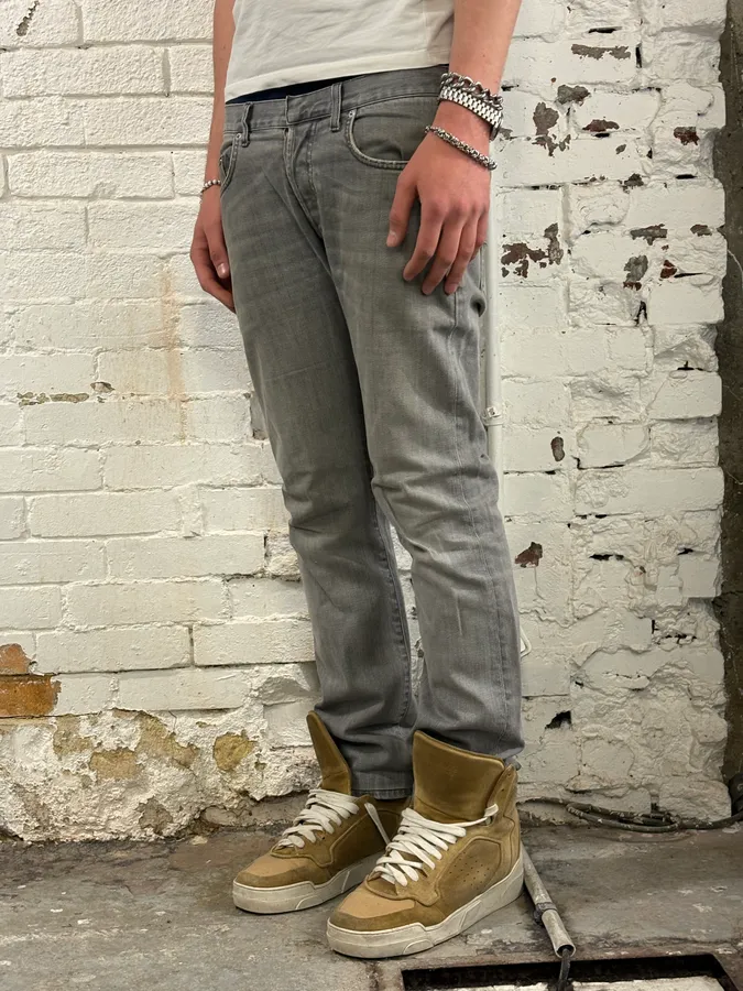 2010s Dior Grey Denim Slim Jeans by Kris Van Assche - Image 3