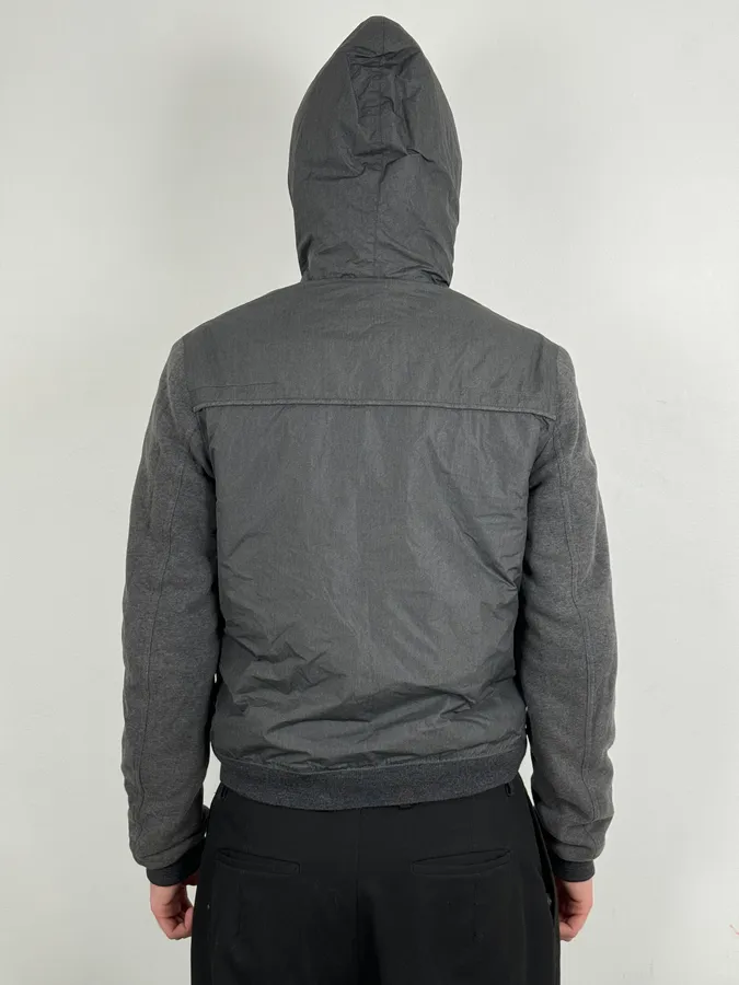 2010s Dior Grey Hybrid Hooded Bomber Jacket by Kris Van Assche - Image 3