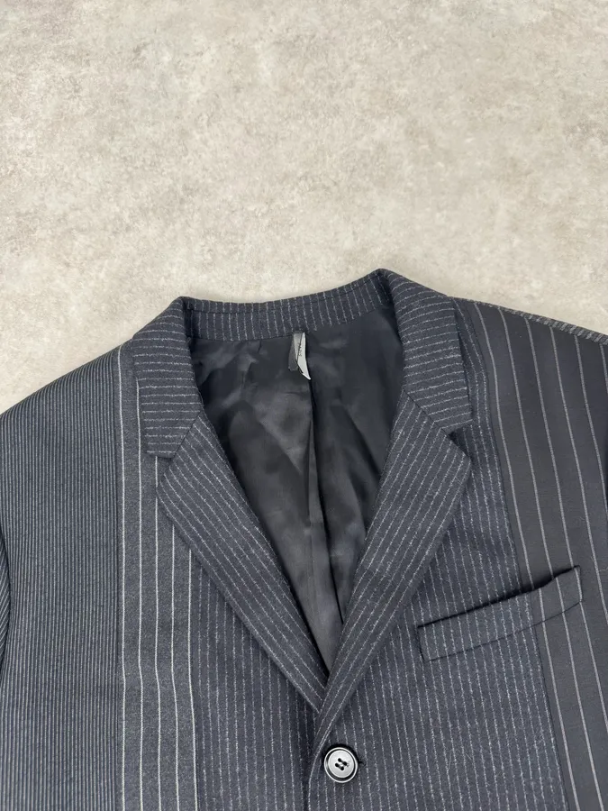 2010s Dior Grey Wool White Pinstripe Blazer Jacket by Kris Van Assche - Image 5