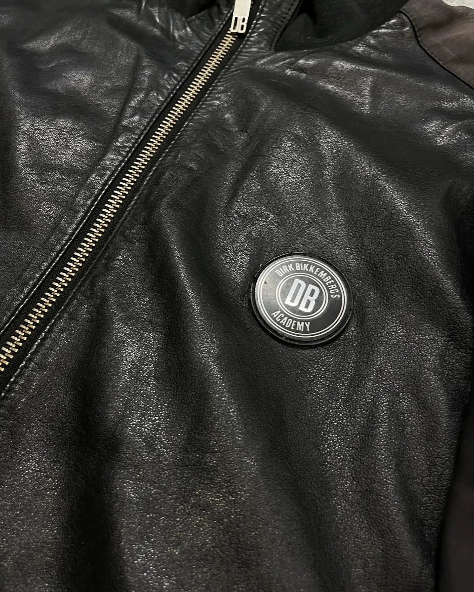 2010s Dirk Bikkembergs Black Faded Leather Jacket - Image 6