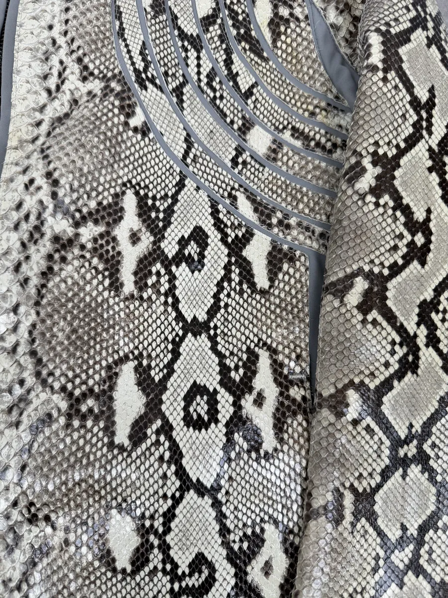 2010s Dirk Bikkembergs Grey & Beige Python Snakeskin Leather Jacket - Image 13