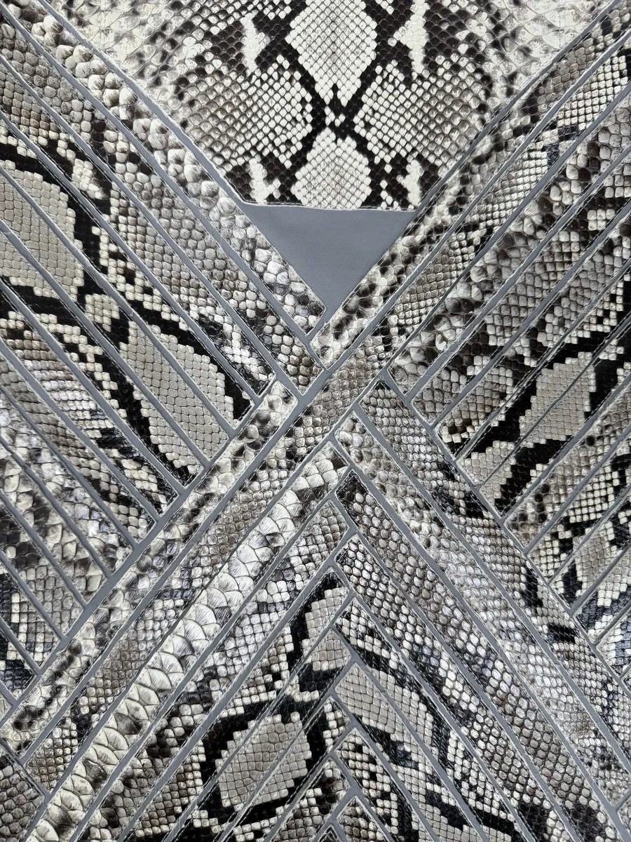 2010s Dirk Bikkembergs Grey & Beige Python Snakeskin Leather Jacket - Image 6