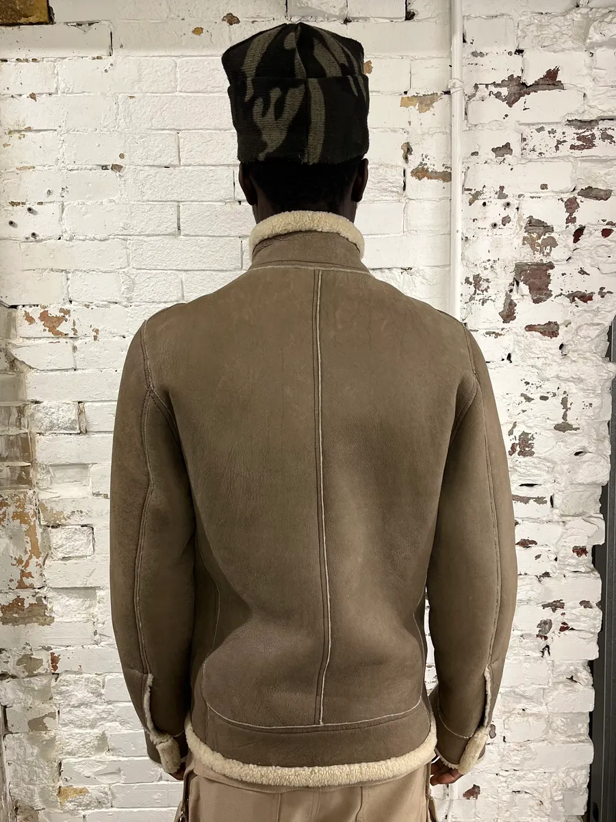 2010s Dolce & Gabbana Beige Shearling Leather Jacket - Image 2