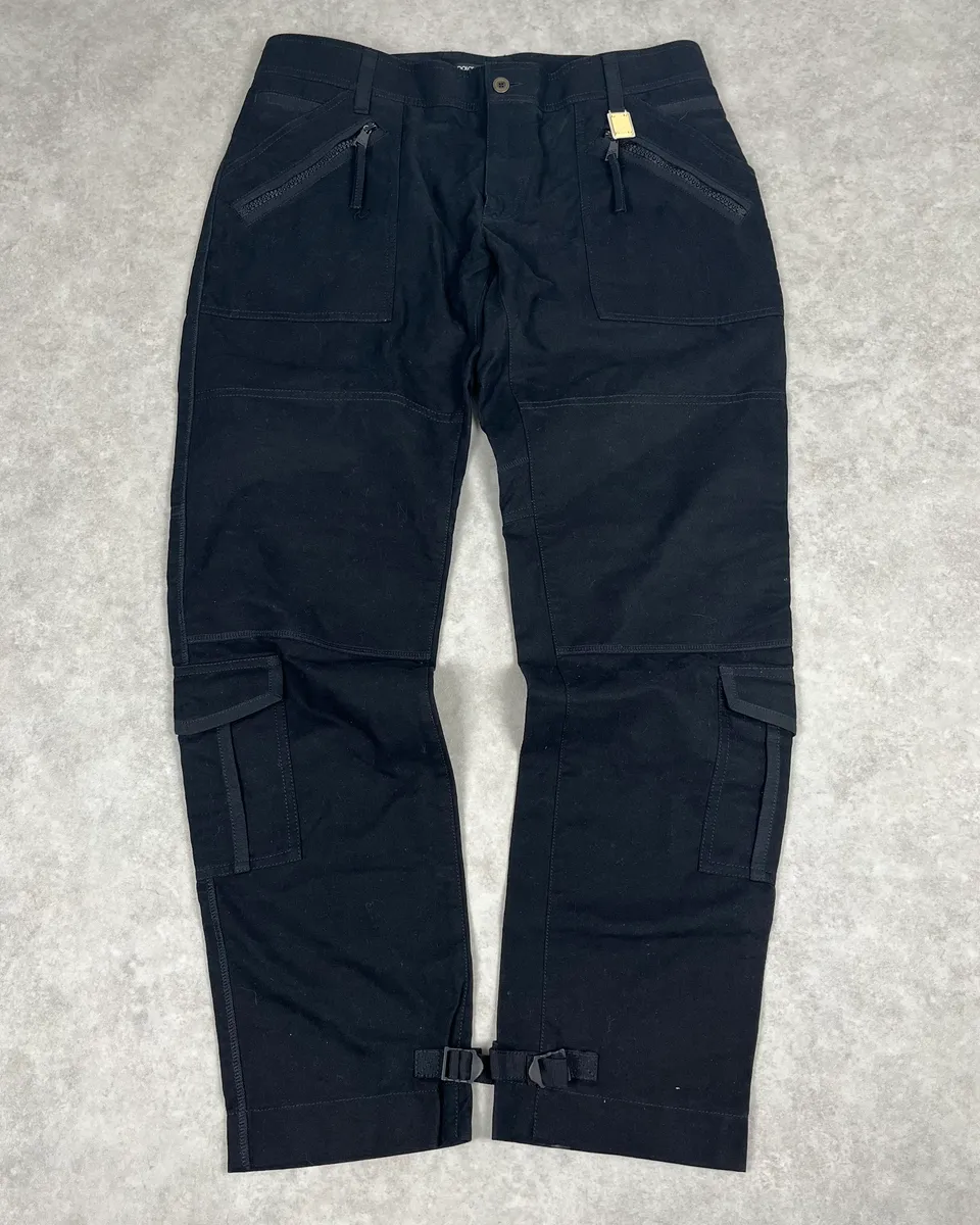 2010s Dolce & Gabbana Black Cargo Zip Multi Pockets Pants