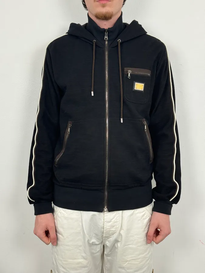 2010s Dolce & Gabbana Black Classic Zip-up Hoodie - Image 2