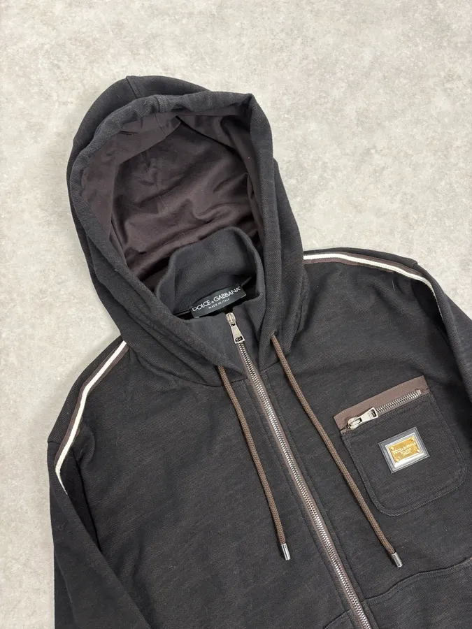 2010s Dolce & Gabbana Black Classic Zip-up Hoodie - Image 5
