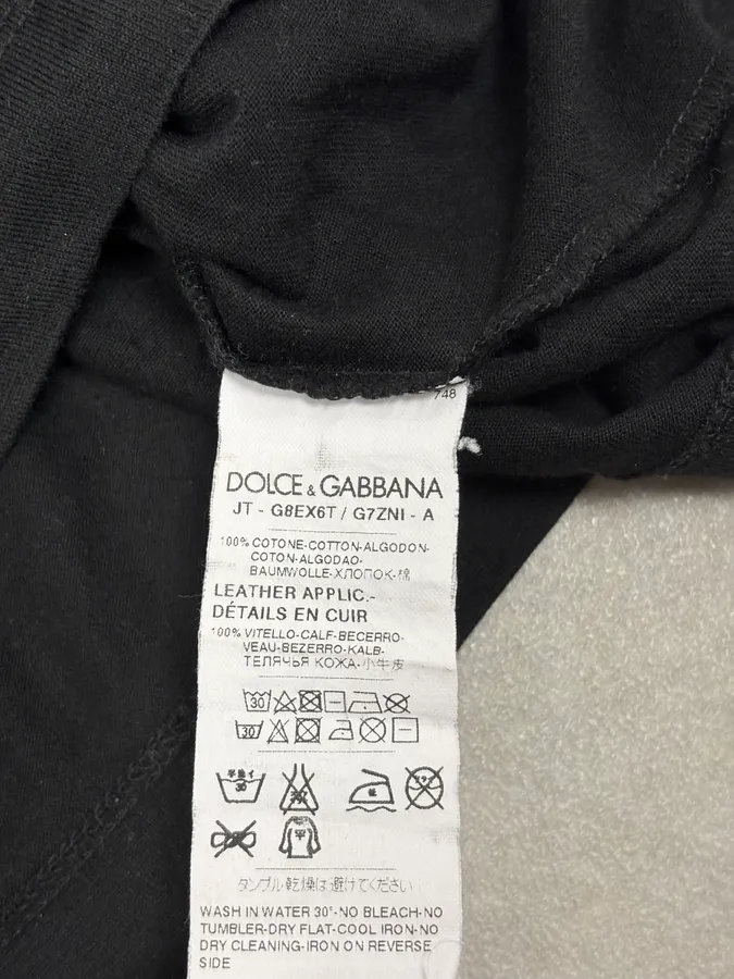 2010s Dolce & Gabbana Black Embroidered T-Shirt - Image 8