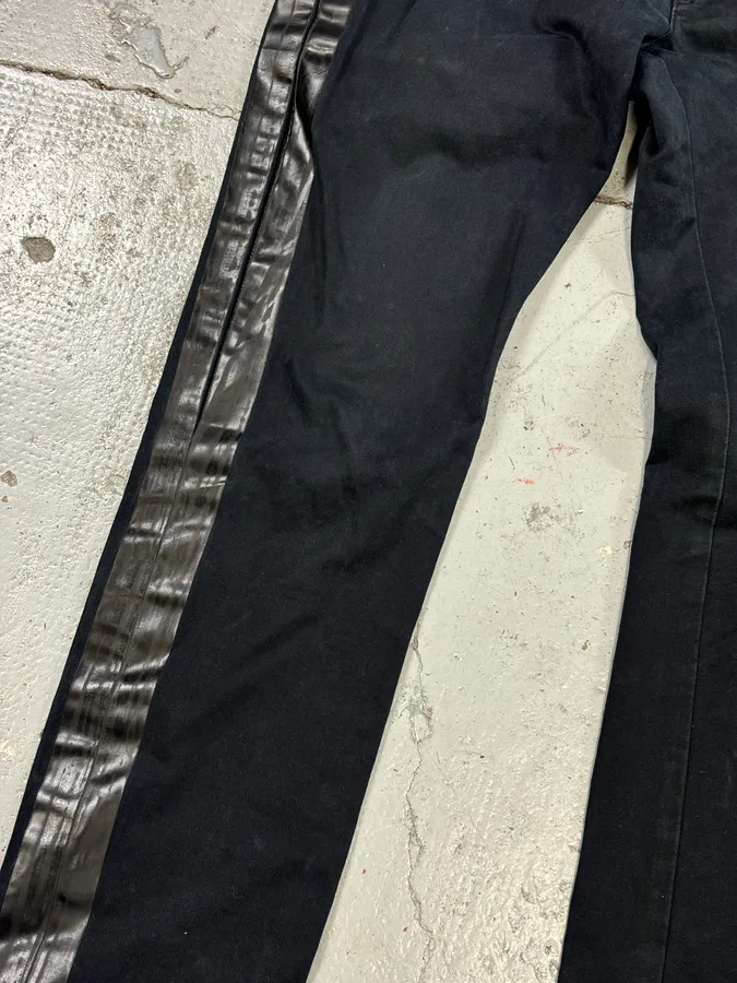 2010s Dolce & Gabbana Black Glossy Leather Trim Slim Jeans - Image 11