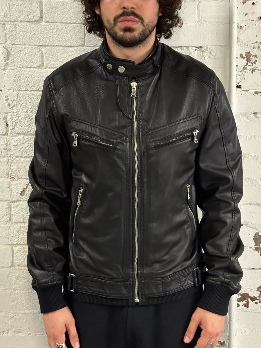 2010s Dolce & Gabbana Black Leather Biker Jacket - Image 2
