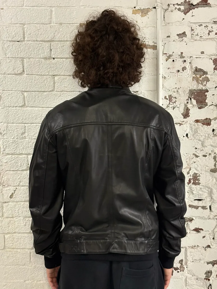 2010s Dolce & Gabbana Black Leather Biker Jacket - Image 3