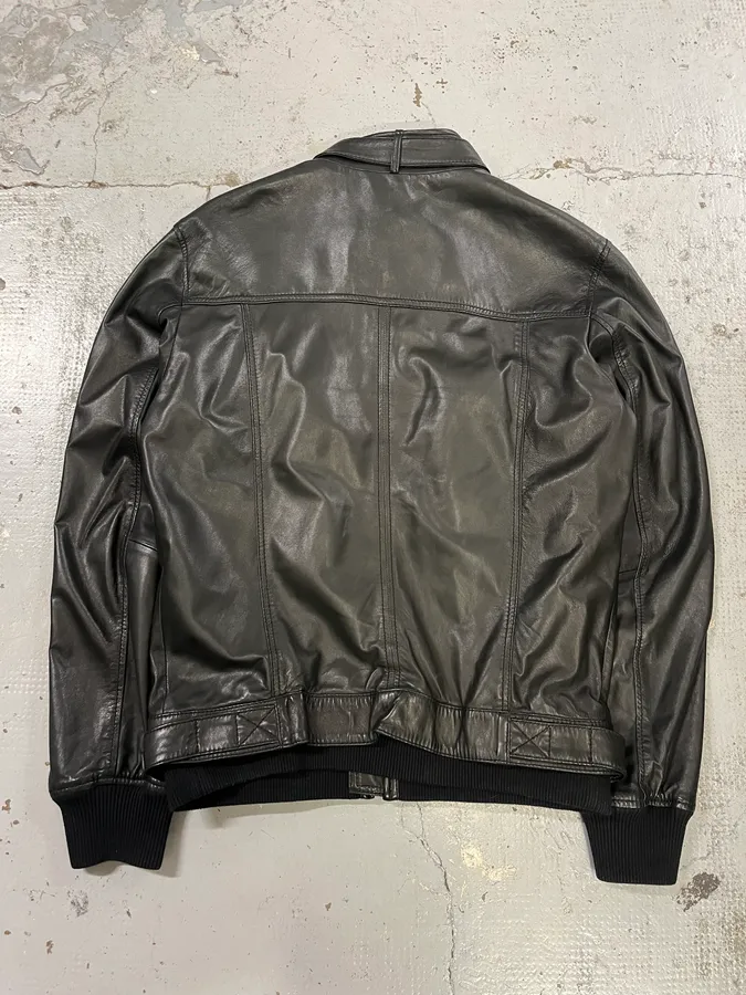 2010s Dolce & Gabbana Black Leather Biker Jacket - Image 7