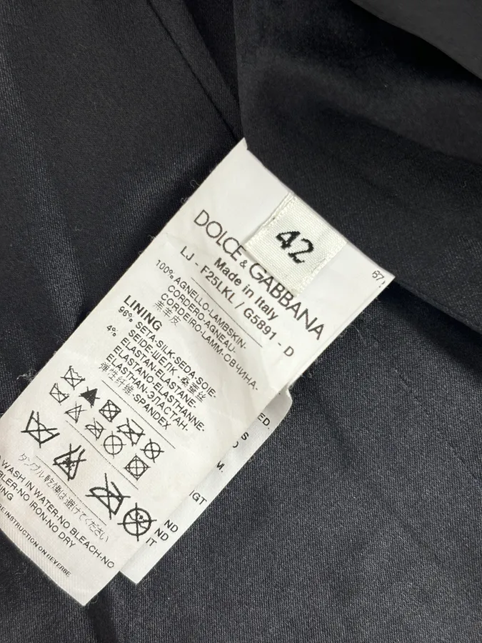 2010s Dolce & Gabbana Black Leather Perfored Jacket - Image 10