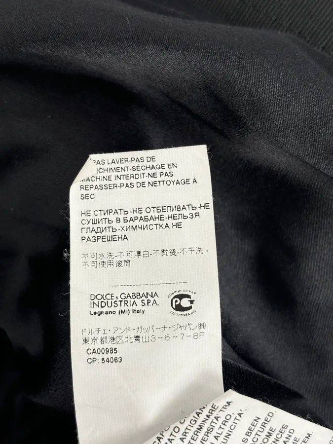 2010s Dolce & Gabbana Black Leather Perfored Jacket - Image 11