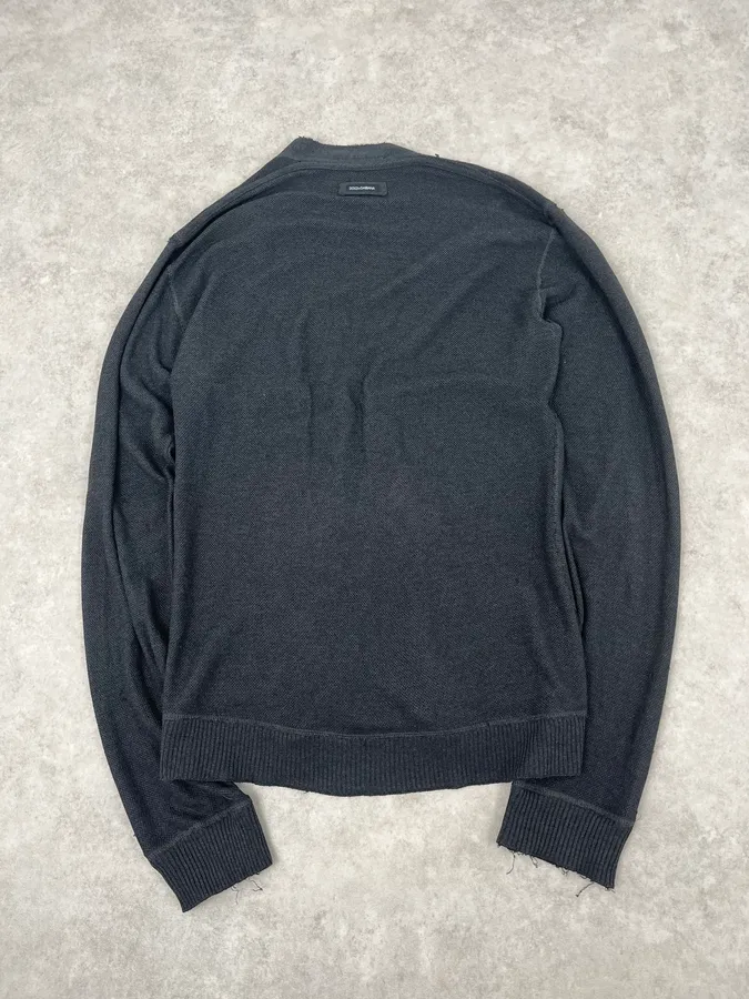 2010s Dolce & Gabbana Black Minimalist Cardigan Sweater - Image 6