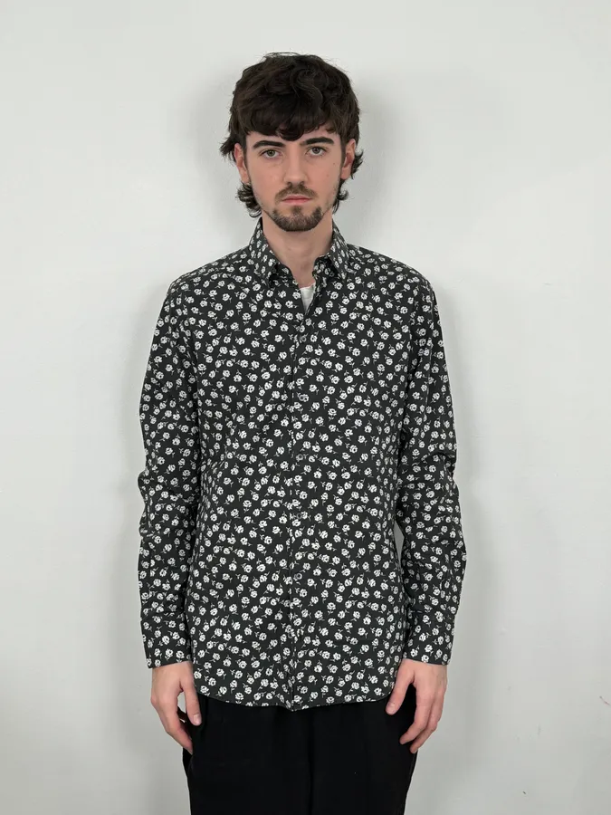 2010s Dolce & Gabbana Black & White Floral Premium Shirt - Image 2