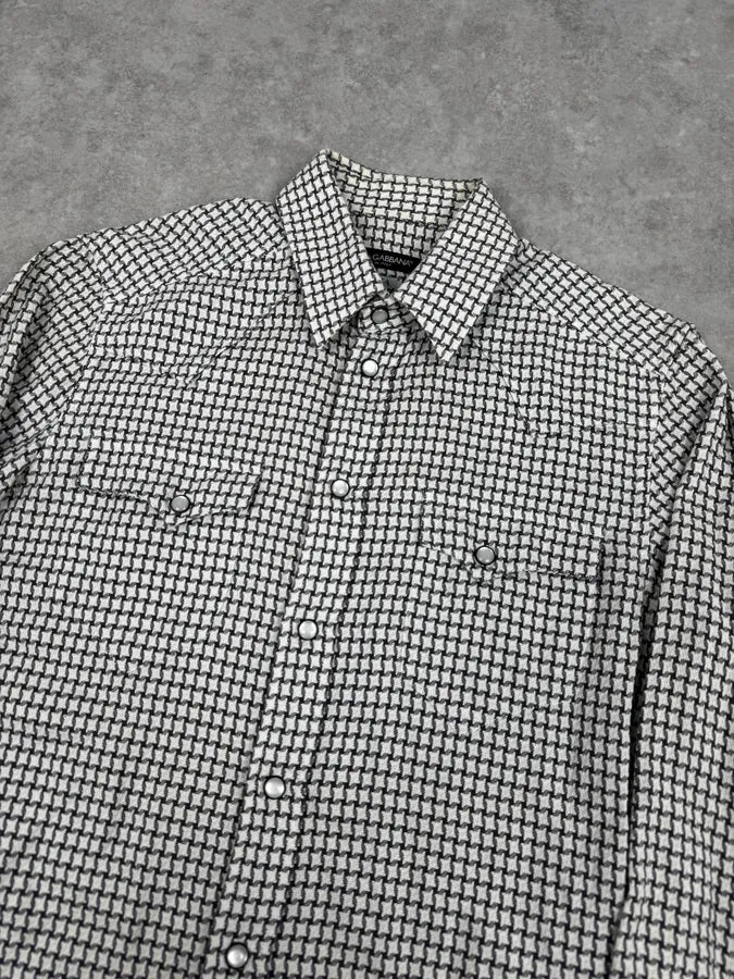 2010s Dolce & Gabbana Black & White Sicilian Premium Shirt - Image 5