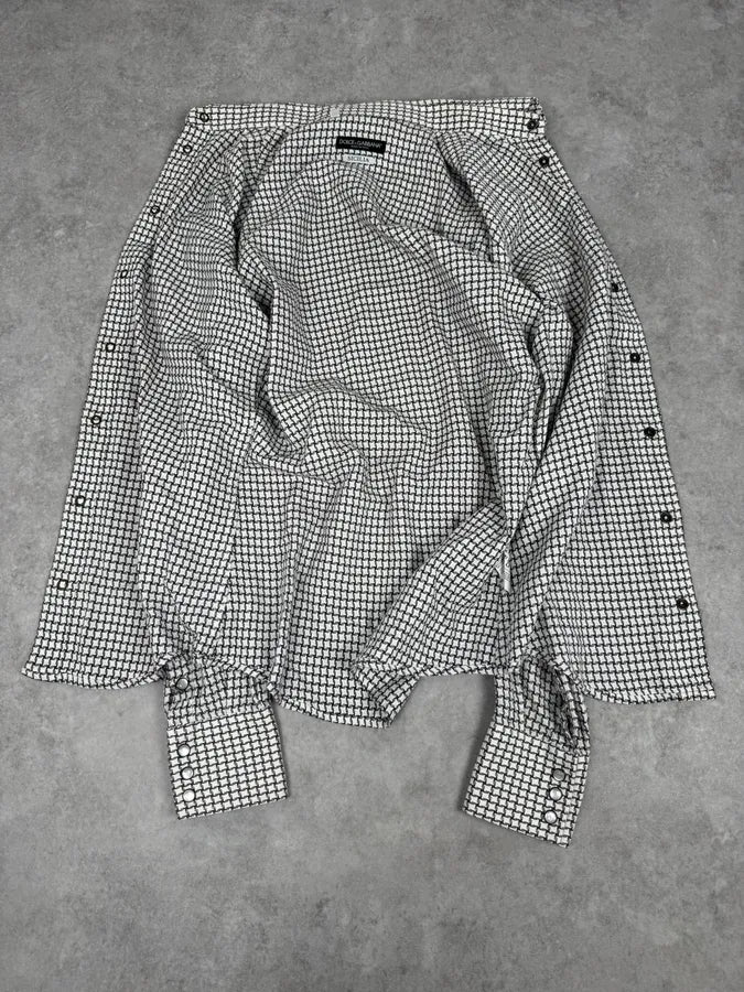 2010s Dolce & Gabbana Black & White Sicilian Premium Shirt - Image 7