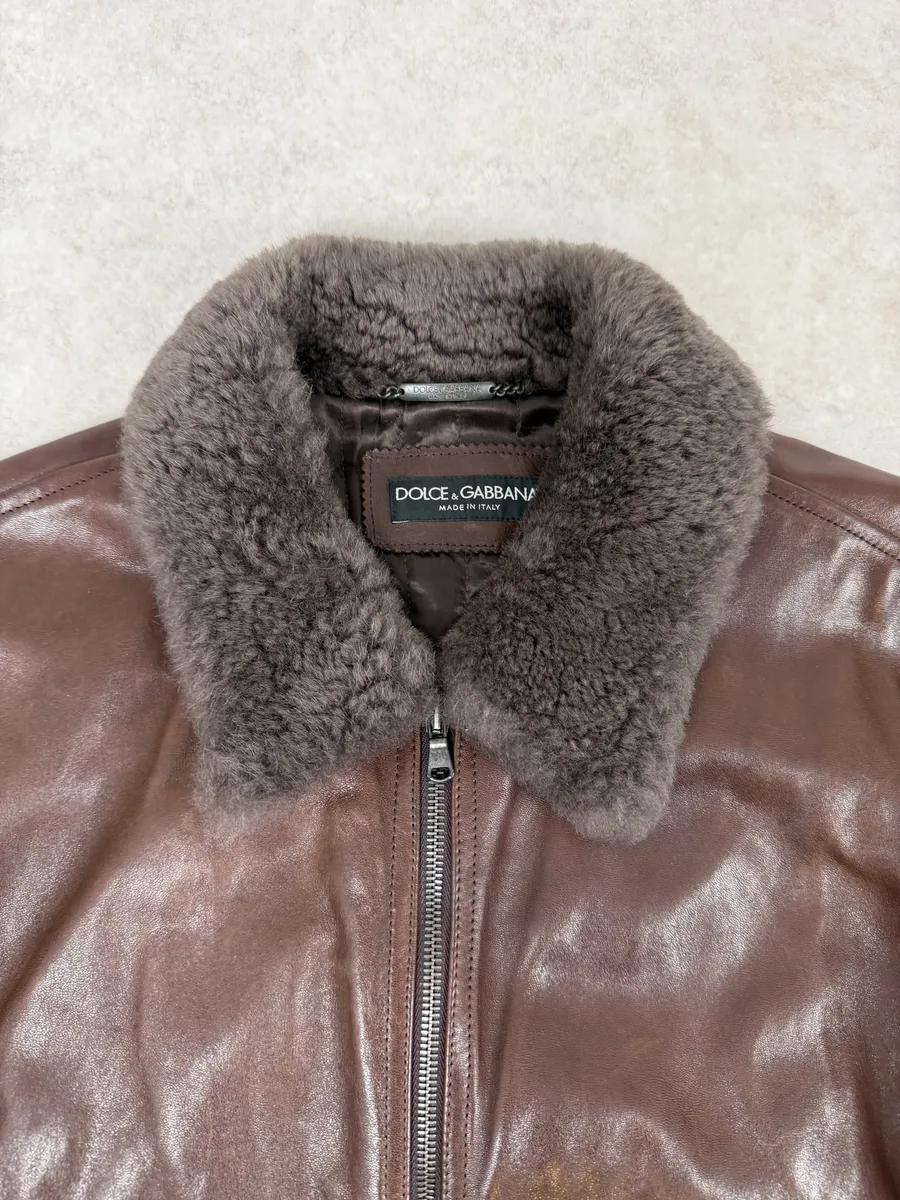 2010s Dolce & Gabbana Brown Premium Leather Jacket - Image 11