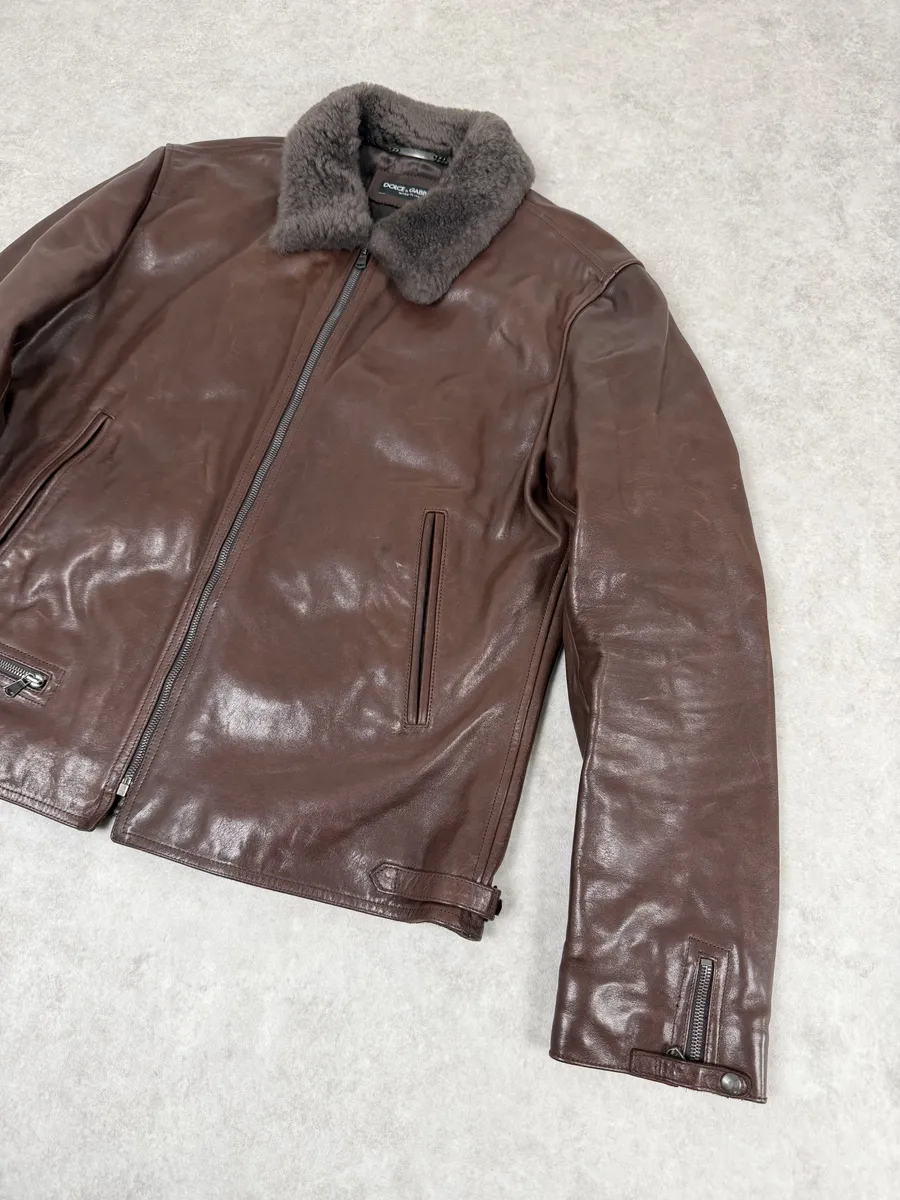 2010s Dolce & Gabbana Brown Premium Leather Jacket - Image 6