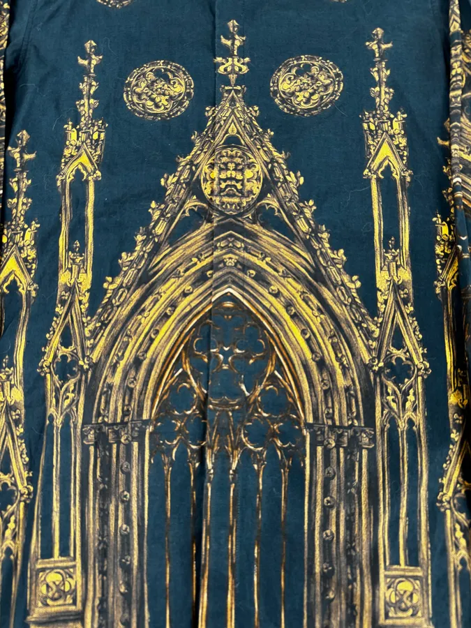 2010s Dolce & Gabbana Catholic Cathedral Navy Shirt - Image 8