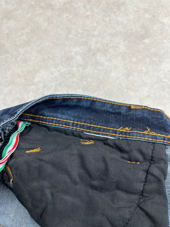 2010s Dolce & Gabbana Flag Holes USA Navy Denim Distressed Jeans - Image 13