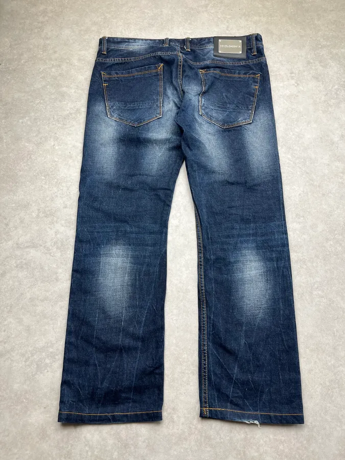 2010s Dolce & Gabbana Flag Holes USA Navy Denim Distressed Jeans - Image 8
